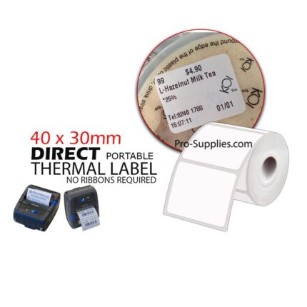 Mini Blank Direct Thermal Labels 40 x 30mm | 5 Rolls x 200pcs