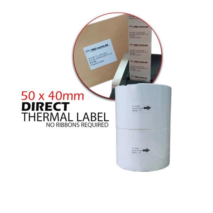 Blank Thermal Labels [DIRECT] 50mm x 40mm | 2 Rolls x 750pcs