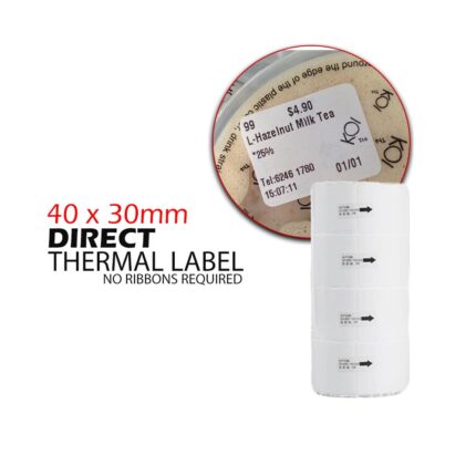 Blank Direct Thermal Labels 40mm x 30mm | 4 Rolls x 800pcs